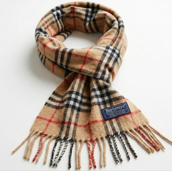 BURBERRYS EUC Classic Check Wool Scarf - Camel / Archive Beige UNISEX - Picture 2 of 7